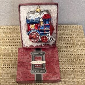Hallmark Keepsake 1998 Festive Locomotive Train Blown Glass Ornament